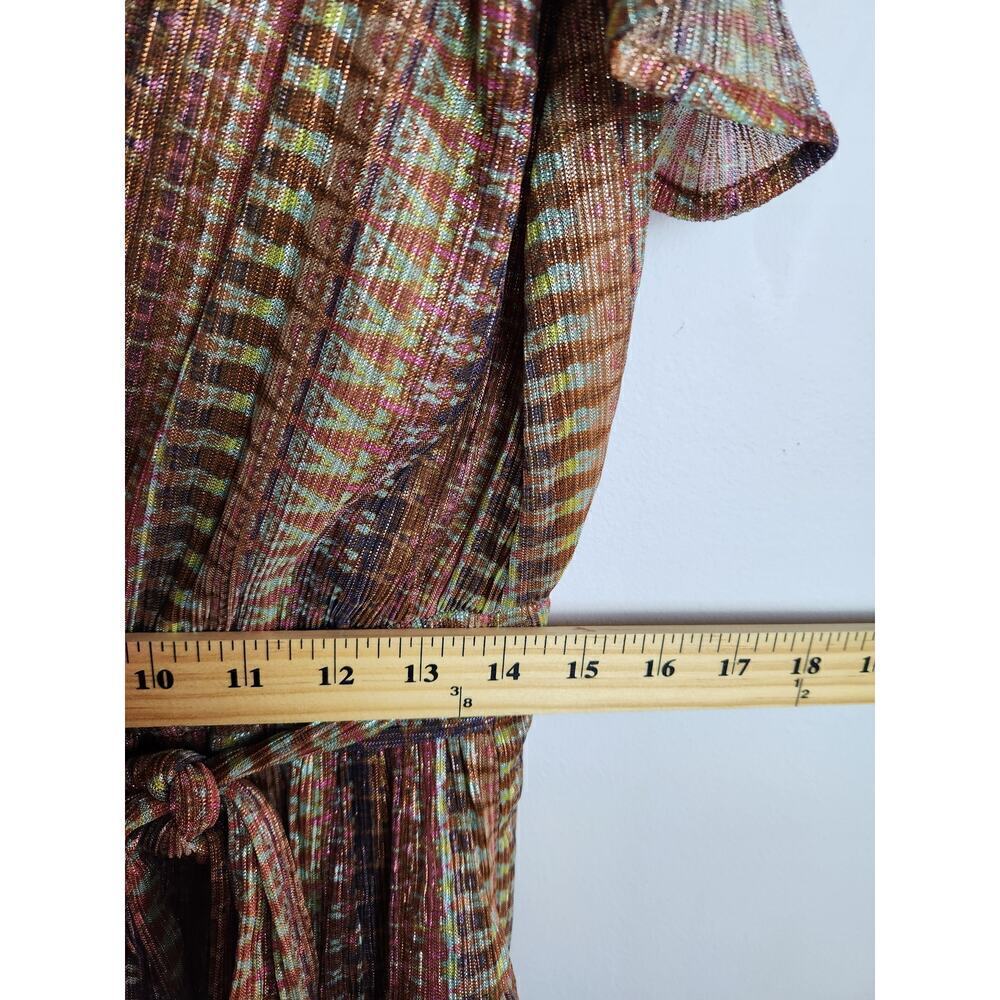 Ramy Brook Chelsea metallic ruffle tie dress no size tag, measures s 4/6 resort - Picture 9 of 11